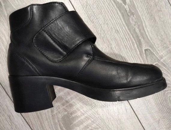 Vintage zwart lederen Clarks enkellaarsjes / maat 38 / Y2K - Etsy Nederland