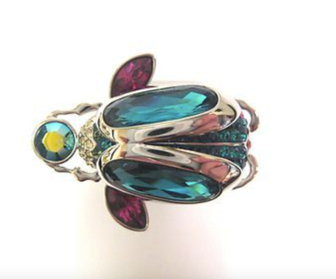Bague tendance tendance scarabee Swarovski cristaux colores taille 15 5 16 neuve avec boite cadeau pour elle Etsy France