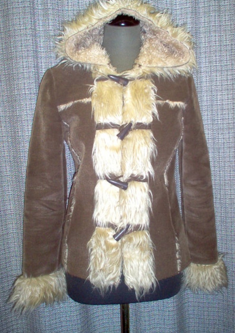 Vintage Afghan jacket / shaggy fur coat / shaggy hooded jacket Etsy