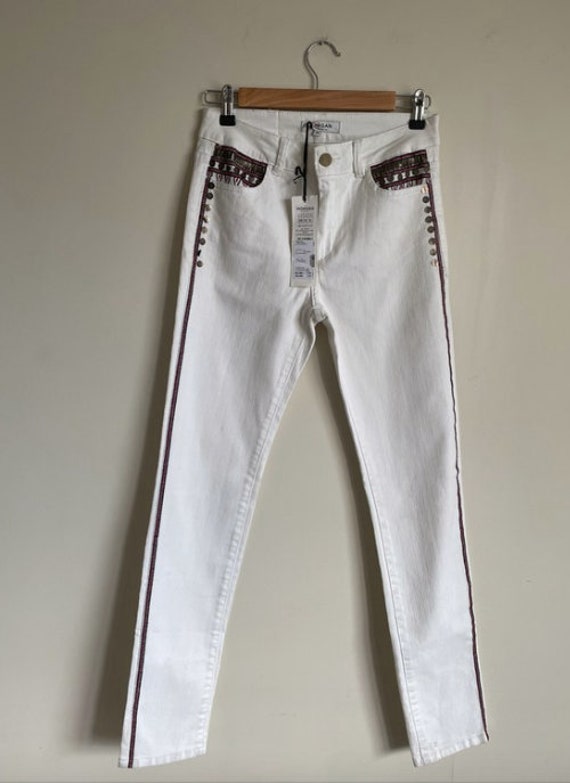 Morgan De Toi White Jeans / Aztec Southwestern White Jeans / | Etsy