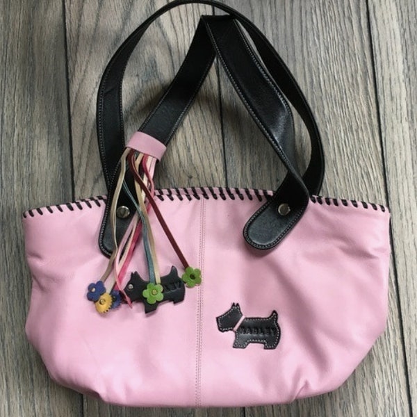 Radley pink Leather bag / Baby Pink Radley Scottie Hand Bag