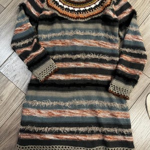 Kaffe Clothing Denmark Bohemian knitted dress tunic size S/M