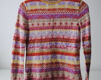 Vintage novelty sweater / alpaca sweater/ SOL made in Peru wool sweater/ size S / alpaca wool jumper