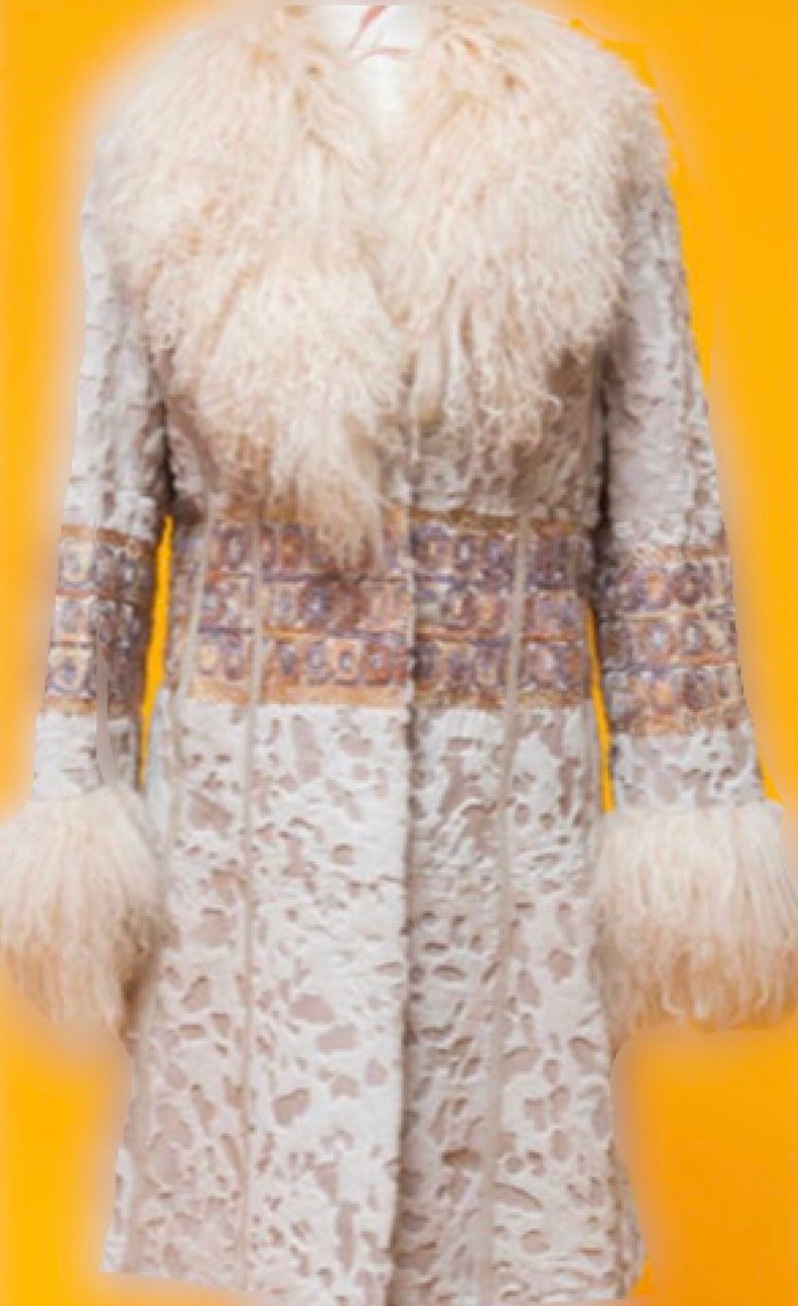 Afghan coat / lama fur cream Afghan coat / Penny Lane coat / Etsy