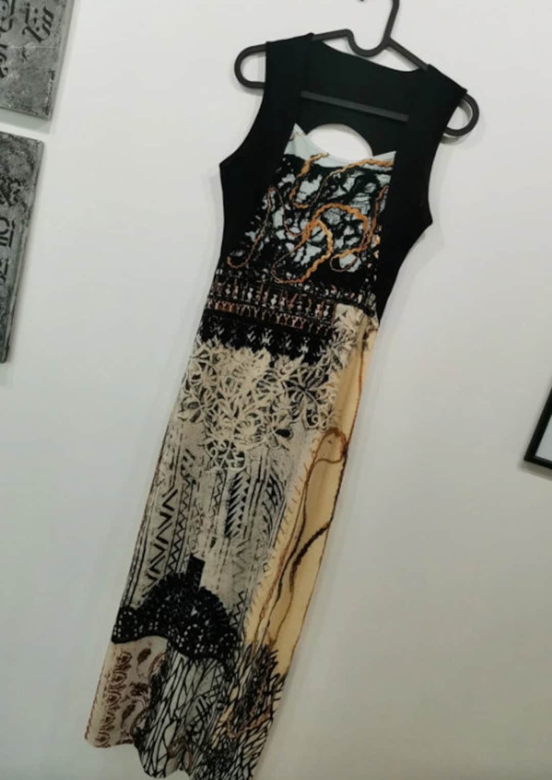 Vintage Italian Mesh Floral Dress (M)