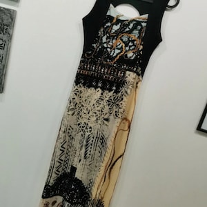 Vintage Legatte Italian designer mesh dress / retro artsy long mesh dress / size S / collectible vintage mesh dress