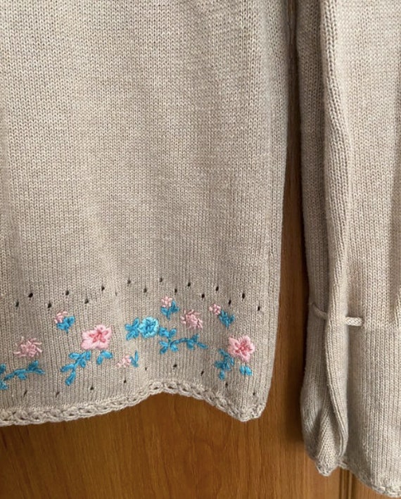 Vintage Laura Ashley beige floral embroidered jum… - image 3