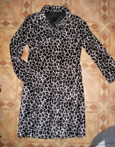 90s Y2K Giraffe Black and White Coat Faux Pony Fur / 90s - Etsy