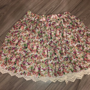 Y2K floral mini skirt / layered mini skirt / Jennyfer romantic pleated mini skirt / festival mini skirt 90s y2K