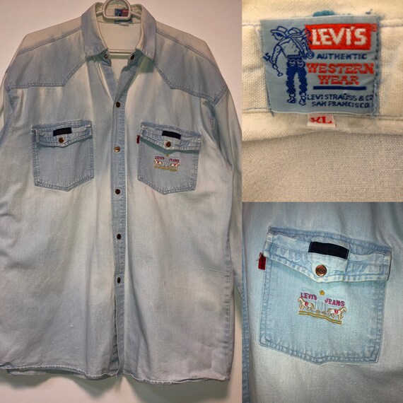 50s Levis denim shirt XL western shirt / 60s Levis
