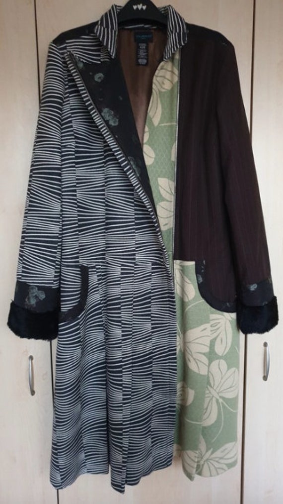 Custo Barcelona veste de manteau elegant taille XL manteau de style grand mere vintage manteau vintage de style des annees 70 80 manteau de bloc de couleur manteau boho Etsy France