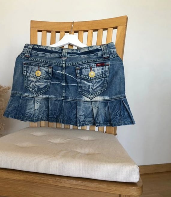 Y2K Vintage Denim Mini Skirt ONLY Size XS / Micro Denim Skirt