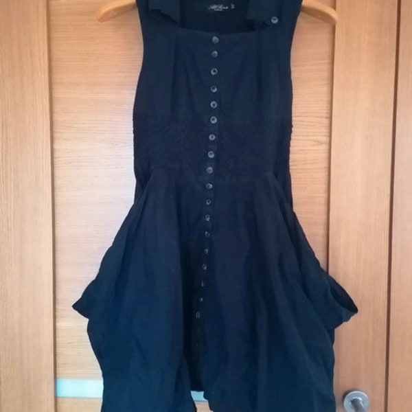 Vintage All Saints Spitalfields hitch dress, steampunk, gothic, hourglass shape/ Dickensian waif /Parachute dress
