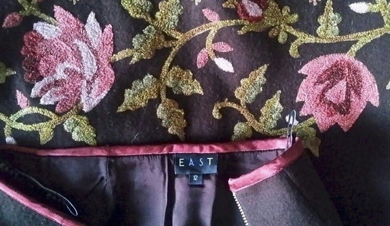 Vintage embroidered wool skirt from East / size 12