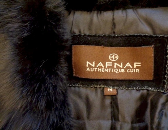 Black leather Afghan style jacket / vintage Naf N… - image 6