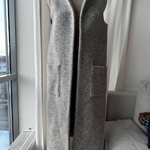 Nolita Vintage Fur and Denim Waistcoat Sleeveless Afghan Coat, size XS