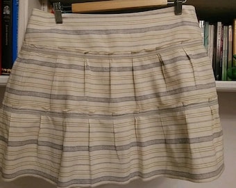 Loft Ann Taylor stripe rara mini skirt / size M / biege mini skirt