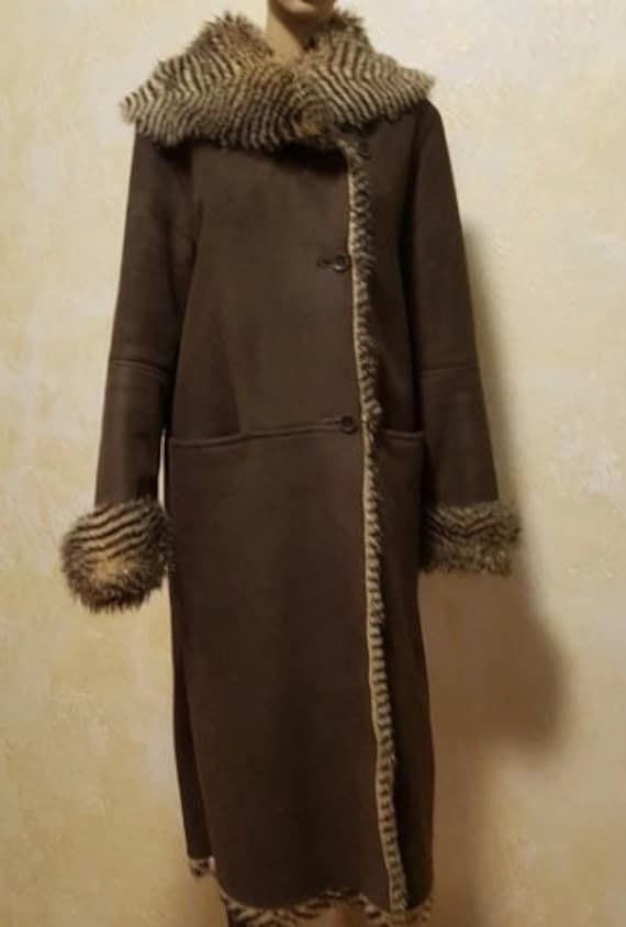 Faux suede top winter coat