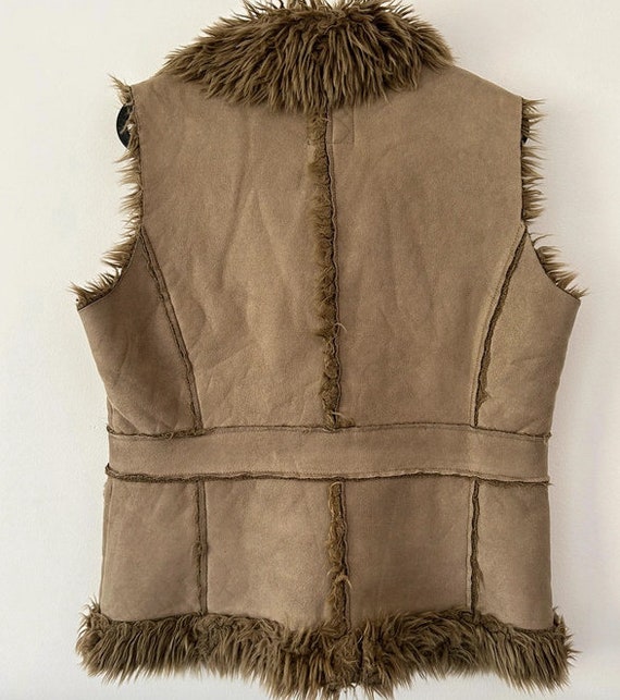 Y2K Afghan Waistcoat / size M / Gin & Tonic Brown… - image 3