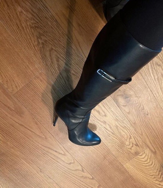 Lange leren laarzen new arrivals