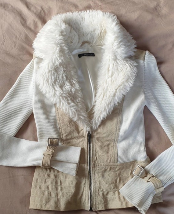 Y2K Vintage 90s Jane Norman White Fur 