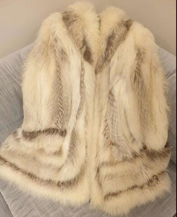 Vintage silver fox fur coat fits size M/L/XL / ama