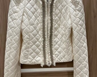 White Quilted Jacket - Etsy