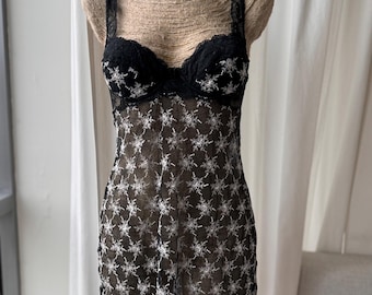 1990s Versace Dress Lace Sexy Underwear Mini Cami Dress Bustier Dress Size 42 S Sexy Sheer Mini Dress Gianni Versace Collectable Y2K Corset