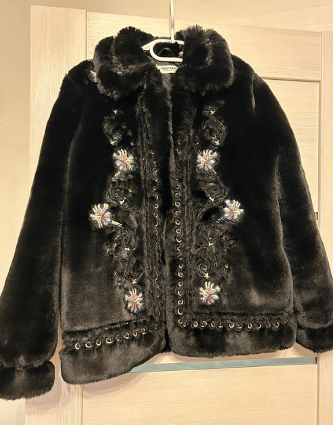Embroidered hotsell fur coat