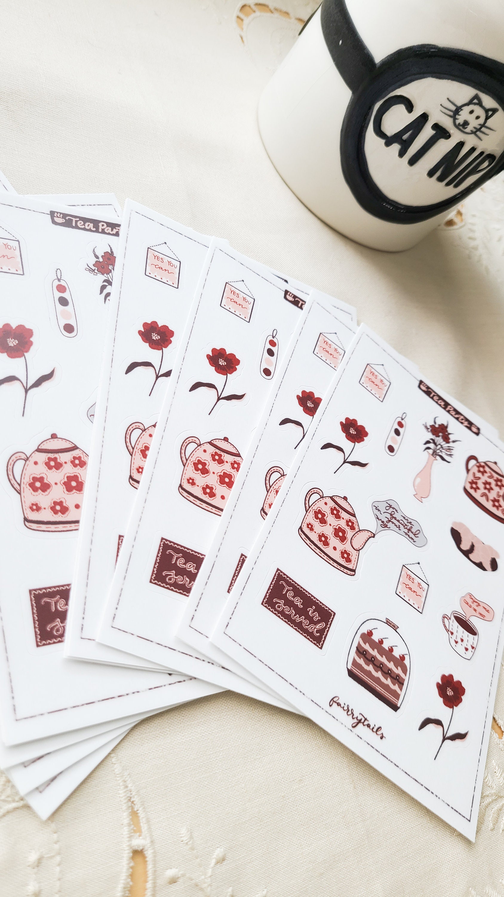 Tea Party Sticker Sheet | High Tea Stickers | Cute Stickers | Cute ...