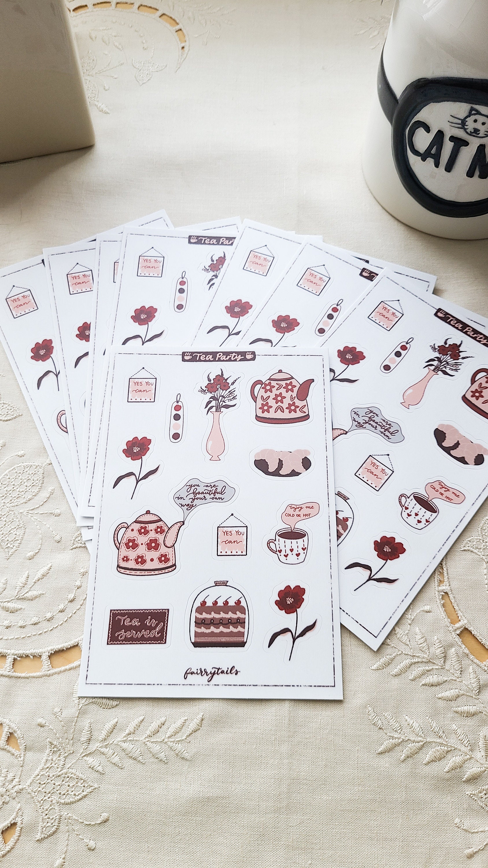 Tea Party Sticker Sheet | High Tea Stickers | Cute Stickers | Cute ...