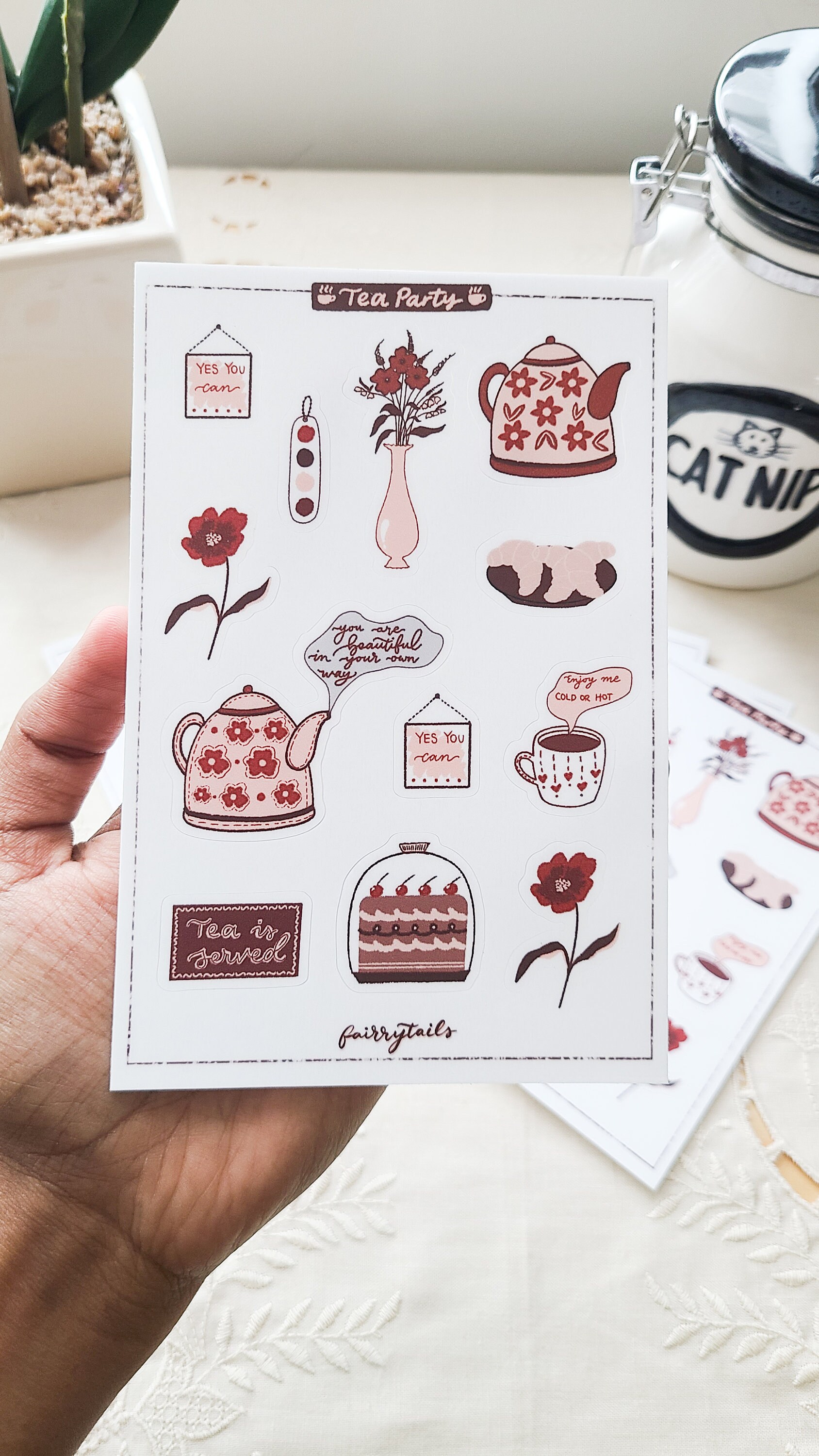 Tea Party Sticker Sheet | High Tea Stickers | Cute Stickers | Cute ...