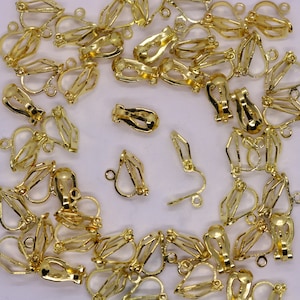 10/20/50/100 Gold Silver Clip On Earrings Bulk Wholesale Gold