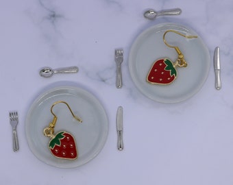 Strawberry Jewellery - Earrings - Necklace - Keychain - Charm
