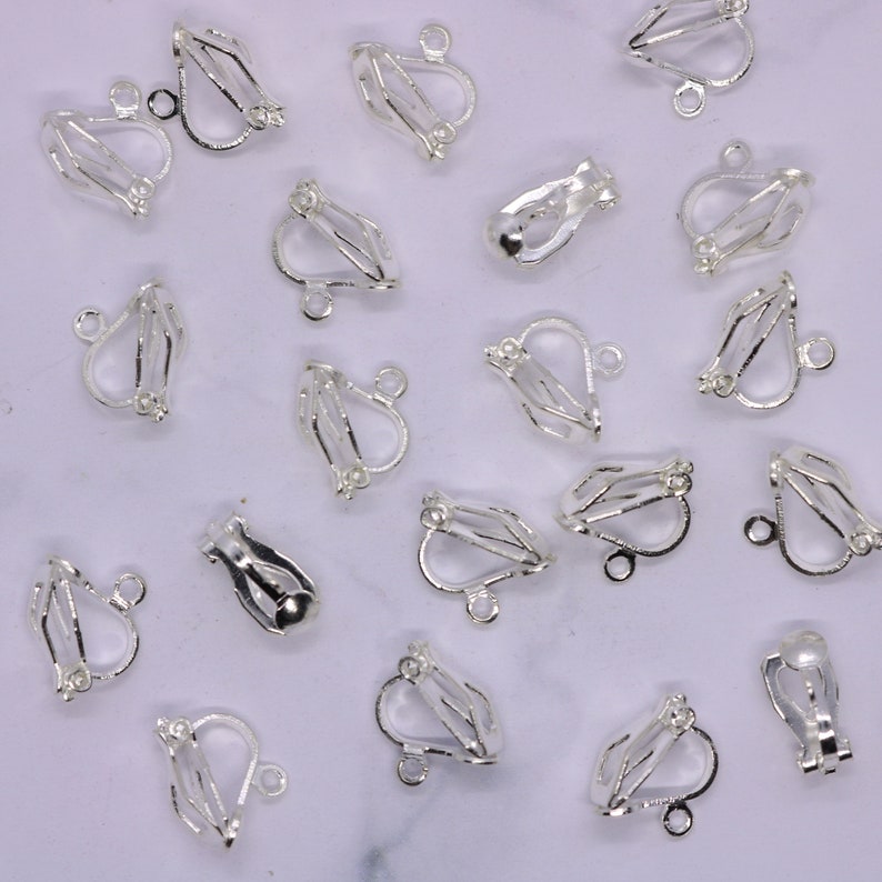 10/20/50/100 Gold Silver Clip On Earrings Bulk Wholesale image 7