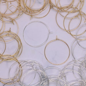 50PCS Wine Glass Charm Rings 25mm Open Jump Ring Earring Beading Hoop For  Jewelry Making Wedding Birthday Party Festival Favor Earrings Making Small B