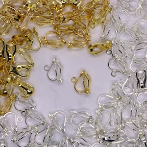 10/20/50/100 Gold Silver Clip On Earrings Bulk Wholesale image 1