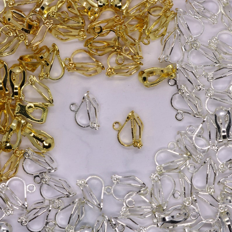 10/20/50/100 Gold Silver Clip On Earrings Bulk Wholesale image 1