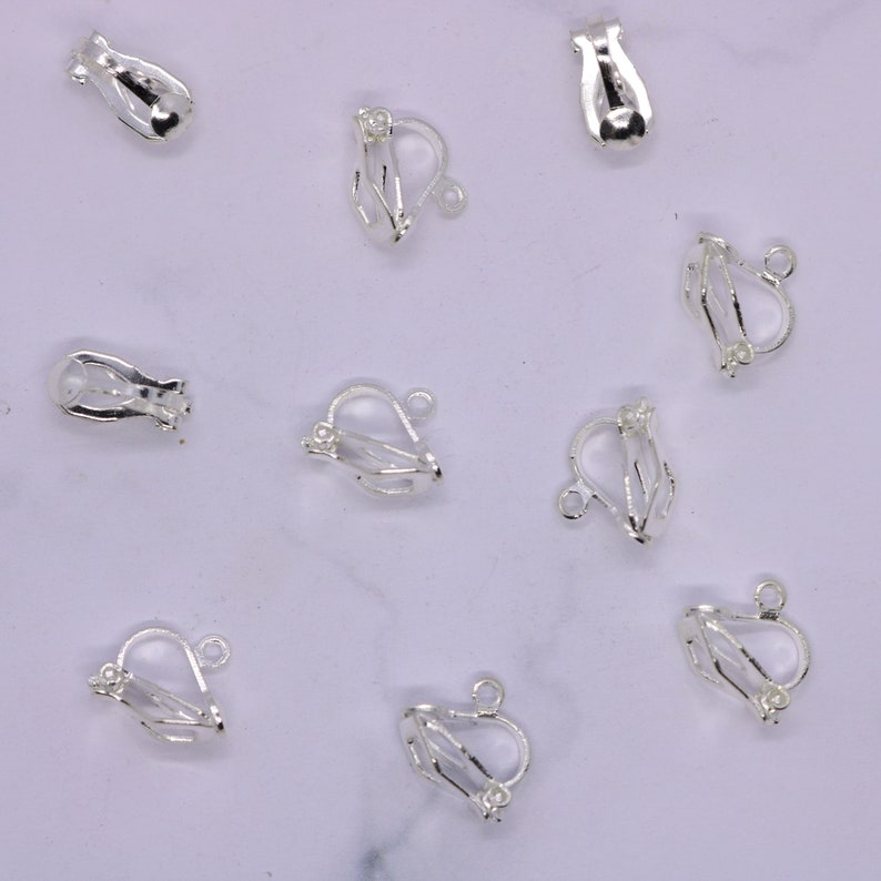 10/20/50/100 Gold Silver Clip On Earrings Bulk Wholesale image 5