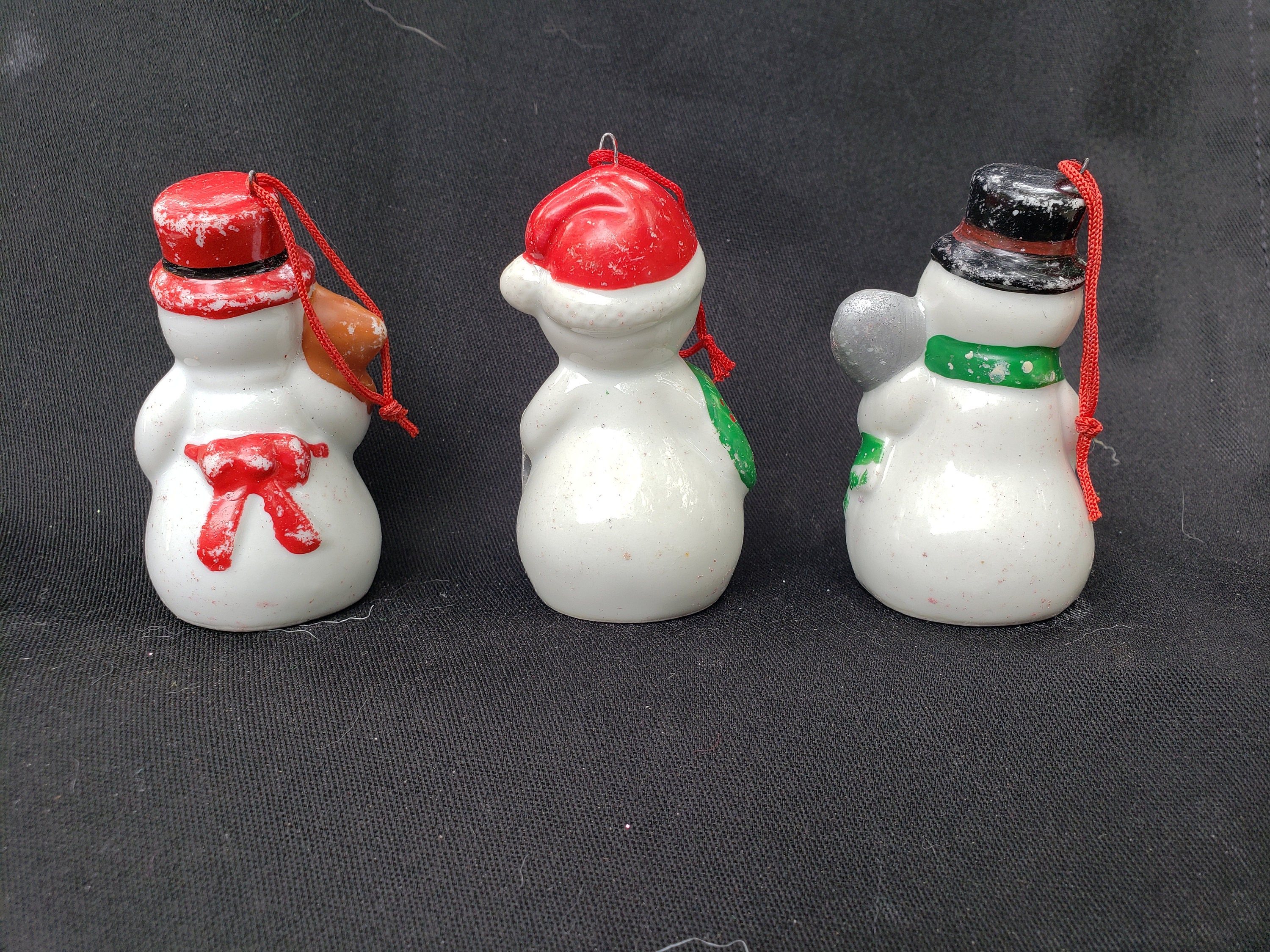 Vintage Christmas Snowman Snowmen Ornament Decoration Ceramic Etsy
