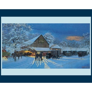 The Gathering Place Barn Nostalgic Fabric Quilt Panel 36&quot; x 45&quot;