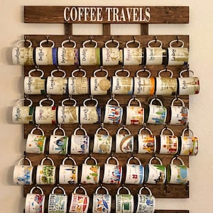 Coffee Mug Display You Are Here Mug Rack Coffee Mug Shelf Display Coffee Mug Rack Coffee Mug Storage Mug Shelf wall Coffee Holder Etsy