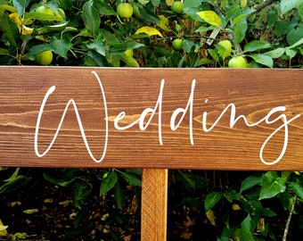 Directional Wedding Signs - Wedding Arrow Sign - Reception Sign - Ceremony Sign - Rustic Wedding Sign - Pointing Signs - Wedding Guide Sign