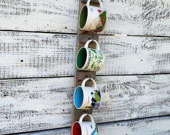 You Are Here Coffee Mug Rack: Wall Mounted Display