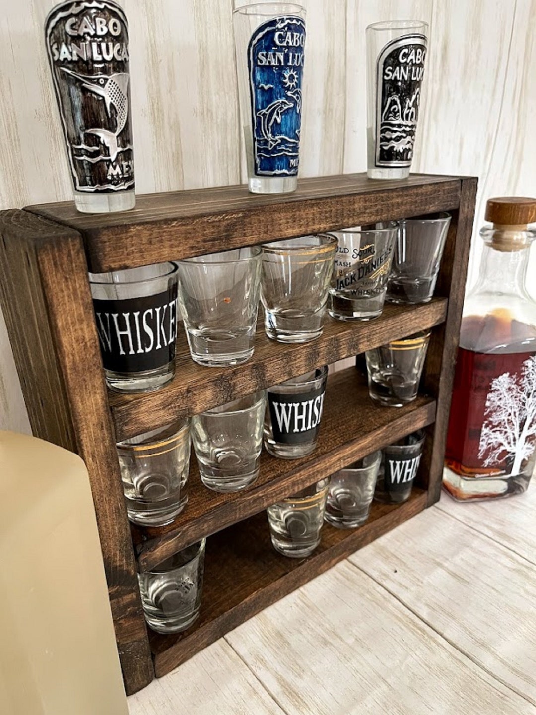 Shot Glass Display 20 Shot Glass Holder Whiskey Shots Tequila Shots Holder Shot Glass Holder