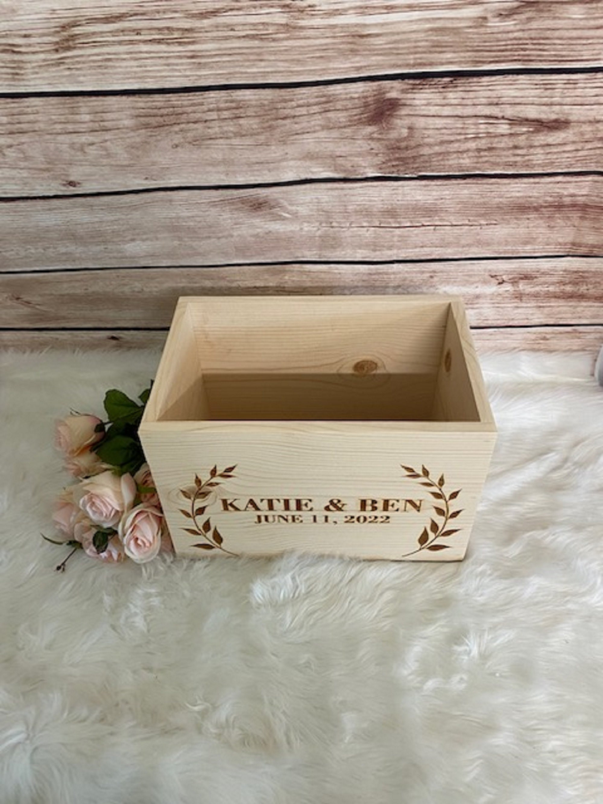 Wood Wedding Card Box Wedding Card Box Monogram Card Box Etsy
