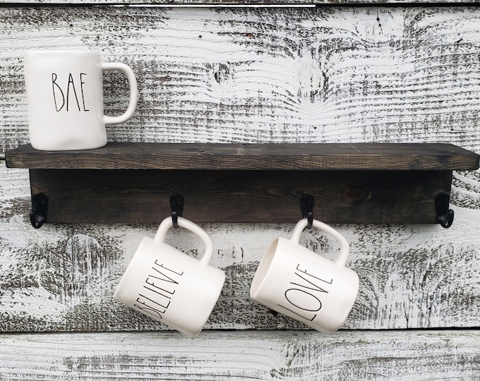 Coffee Cup Holder - Been There - Coffee Cup Rack Hook - You Are Here Coffee Mug - Coffee Mug Shelf - Coffee Display - Holds Large Coffee Mug