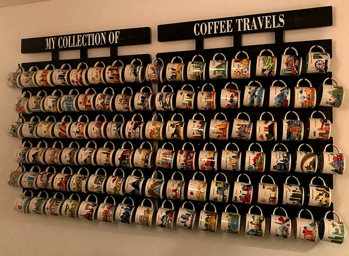 Coffee Mug Display You Are Here Mug Rack Coffee Mug Shelf Etsy