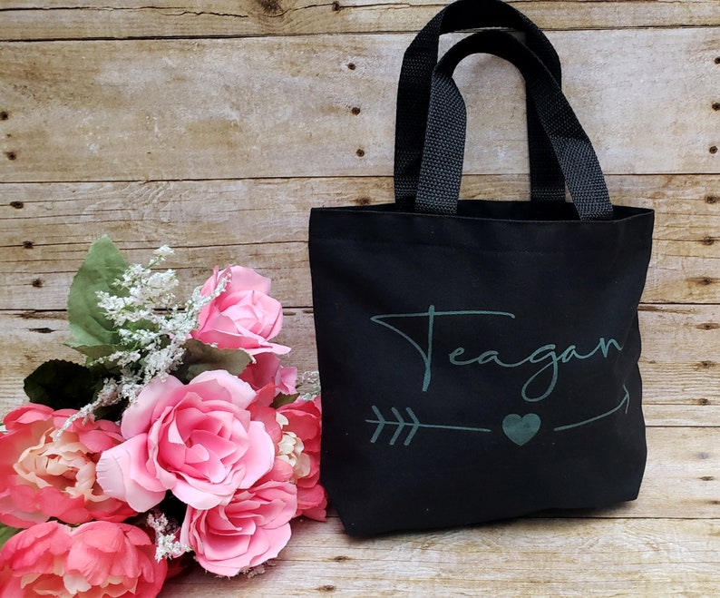 Flower Girl Gift Custom Canvas Bag Gift Personalized Canvas Etsy