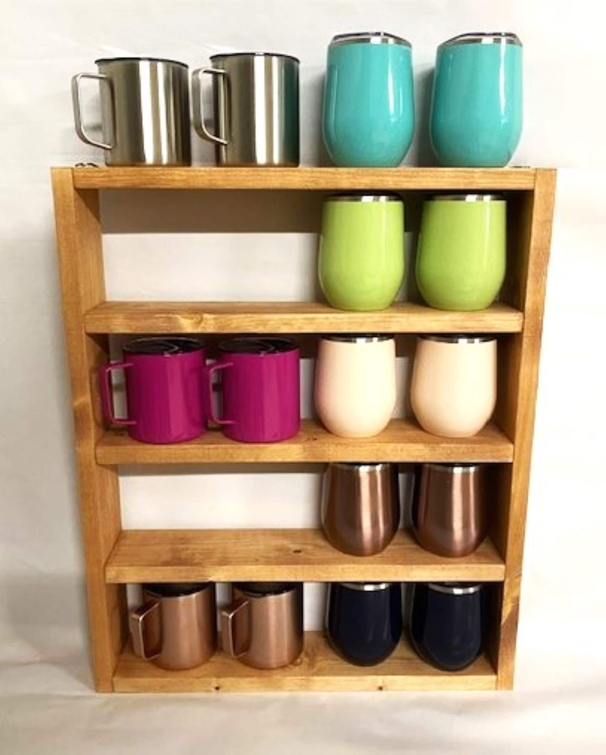 Coffee Mug Shelf, Coffee Mug Rack, Coffee Mug Storage, Coffee Cup Display,  Coffee Insulated Tumbler Shelf, Coffee Lover, Mother's Day Gift 